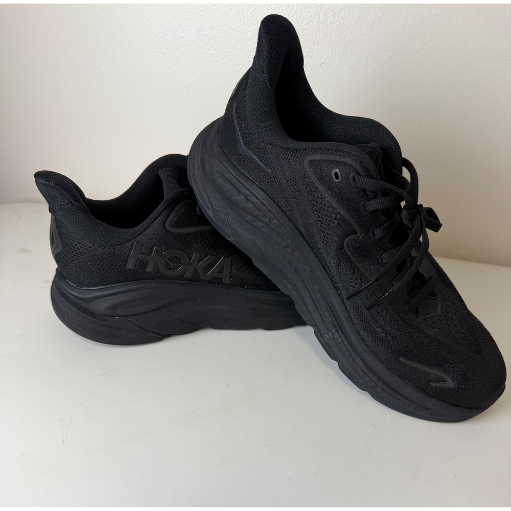 Hoka One One Clifton 10 Black Sneakers Mesh Men's Size 10 NEW NO BOX!